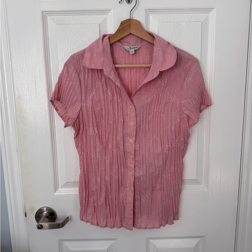 Jessica vintage Light Pink Button-Down Shirt
